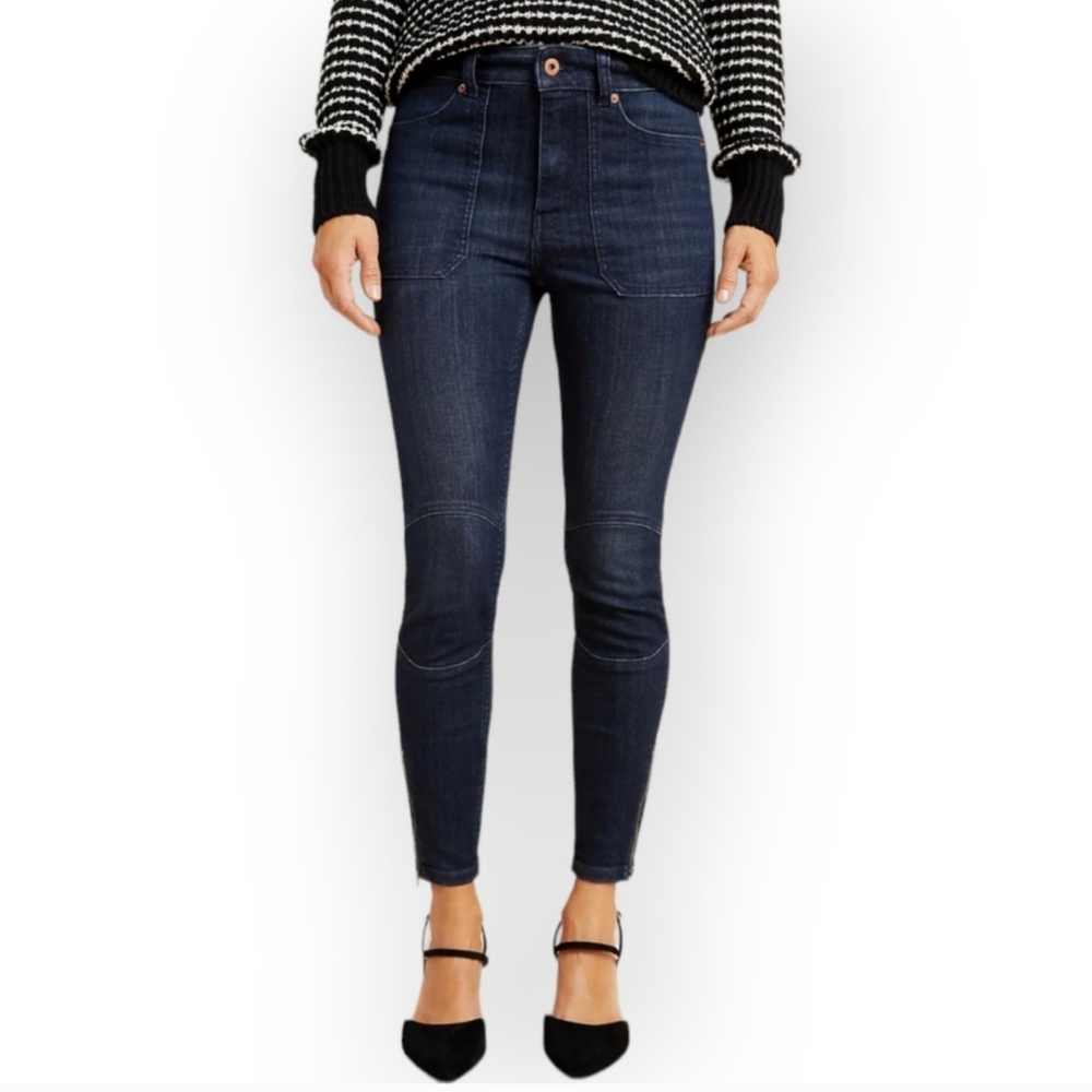 Anthropologie Pilcro Highrise Denim Legging Jean Size 27 Dark Blue